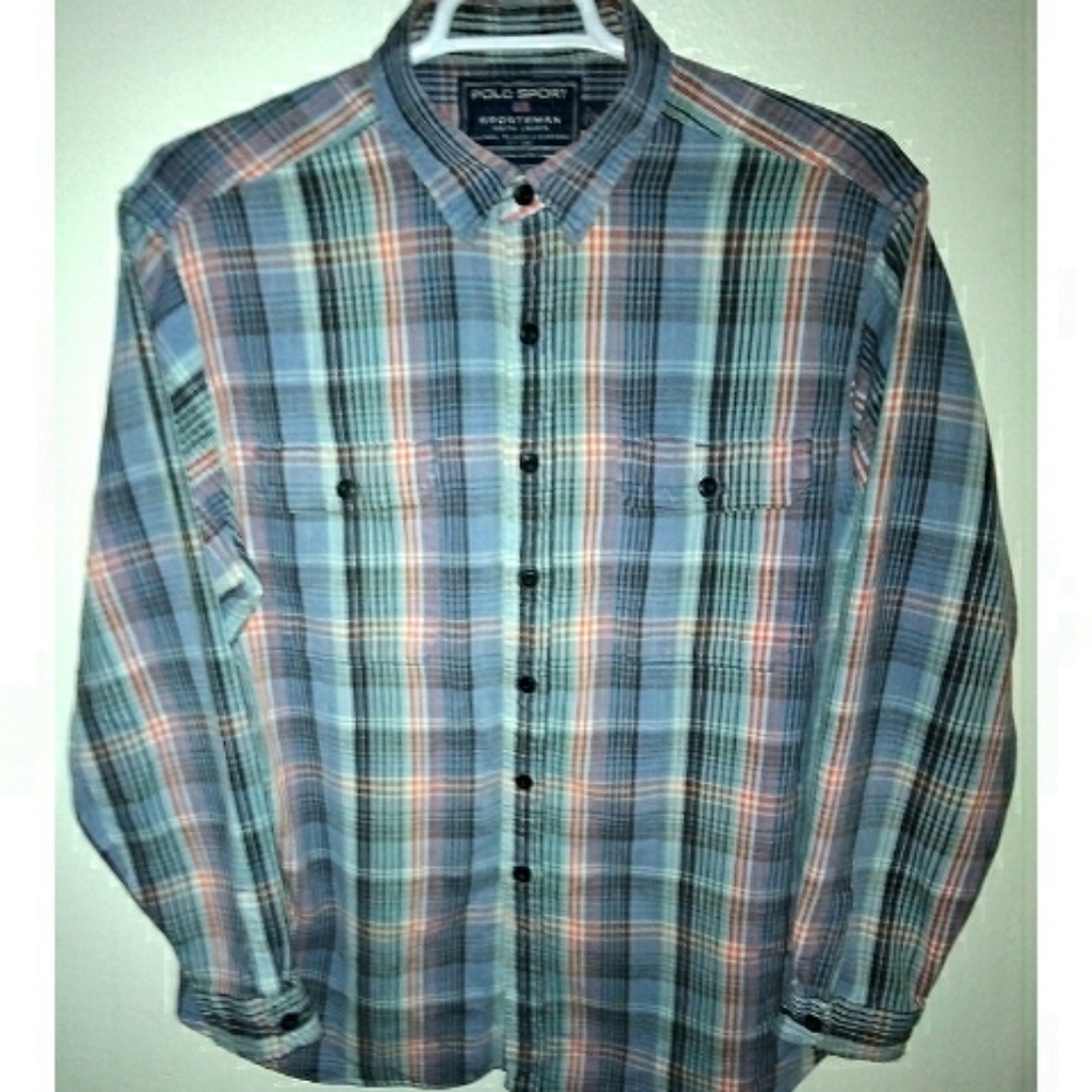 POLO BY RALPH LAUREN MEN'S SIZE XL LONG SLEEVE PLAID SHIRT